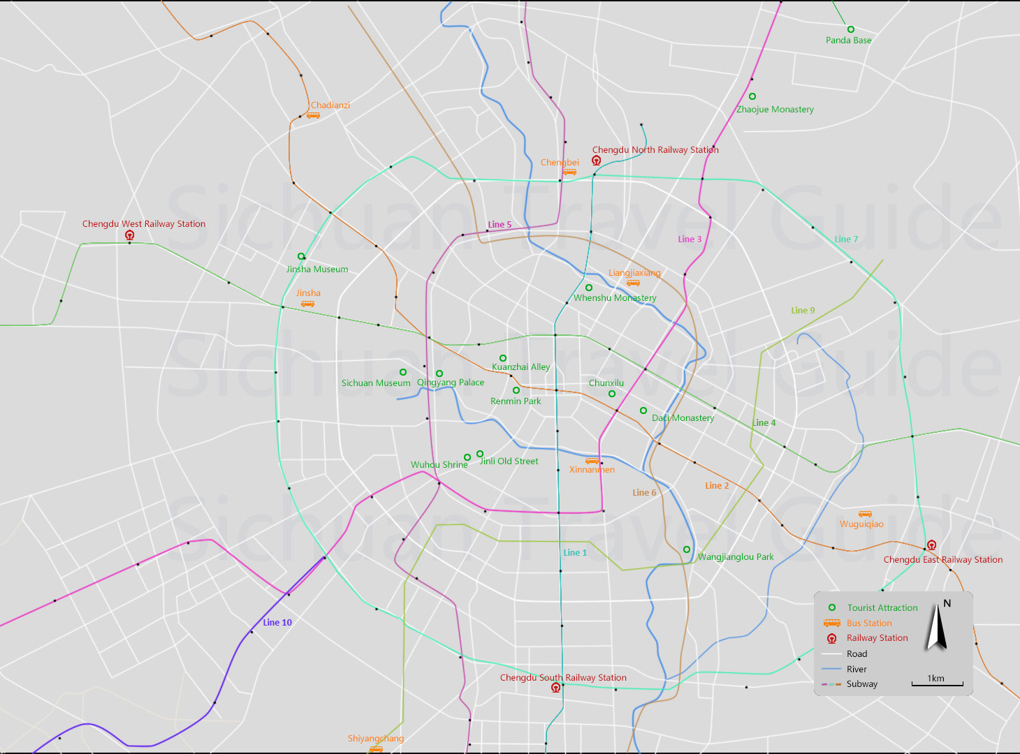 Chengdu Tour Map
