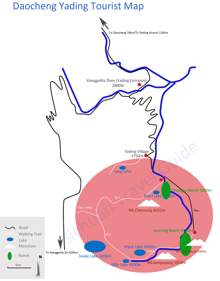 Daocheng Yading Map