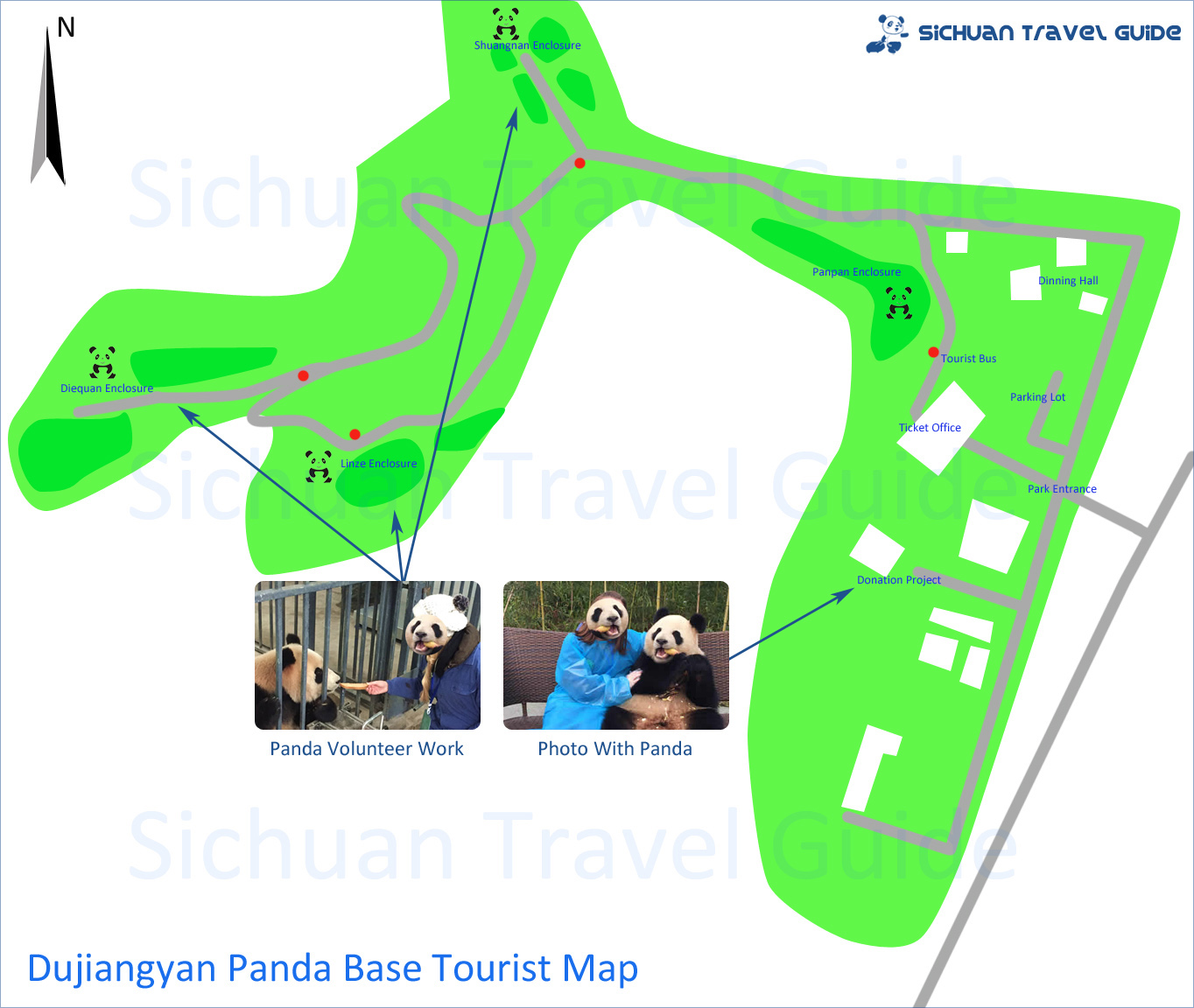 Dujiangyan Panda Base Tourist Map